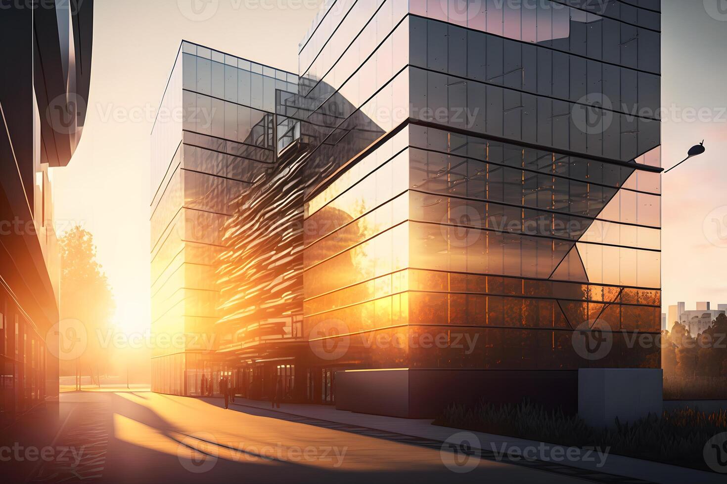 modern kantoor gebouw, bedrijf centrum. neurale netwerk ai gegenereerd foto