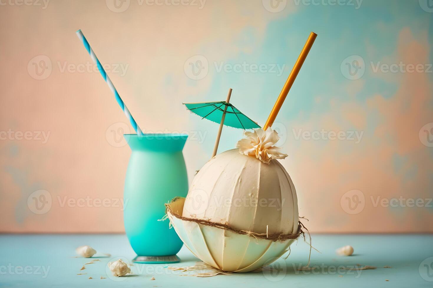 pinacolada cocktail. zomer strand humeur. neurale netwerk ai gegenereerd foto