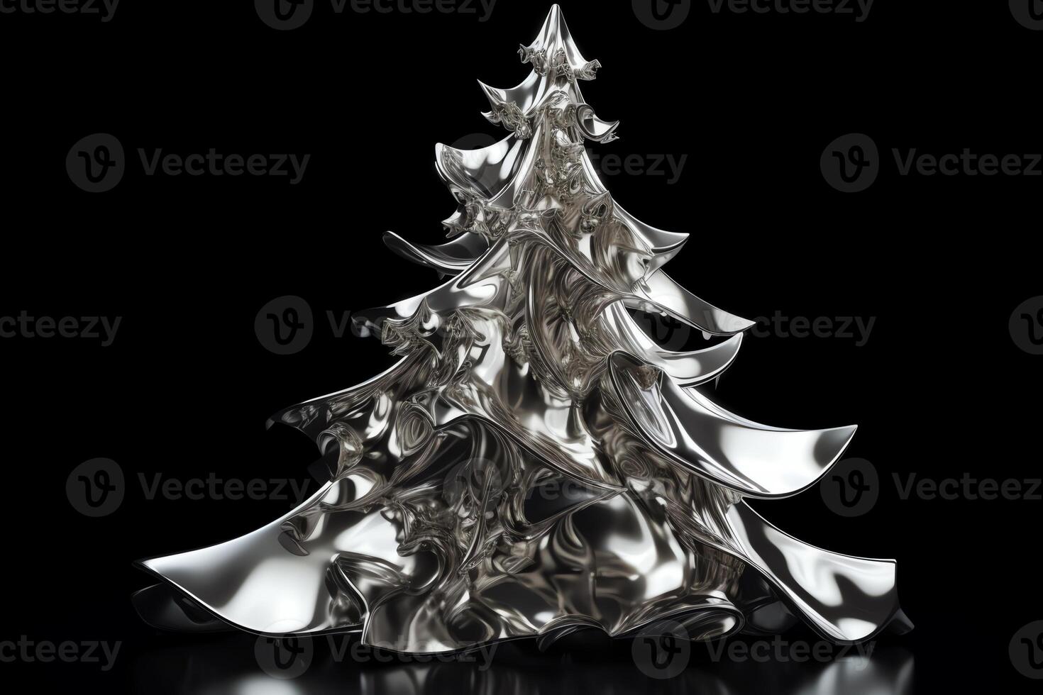 gestileerde zilver Kerstmis boom. Kerstmis vooravond. ai gegenereerd foto