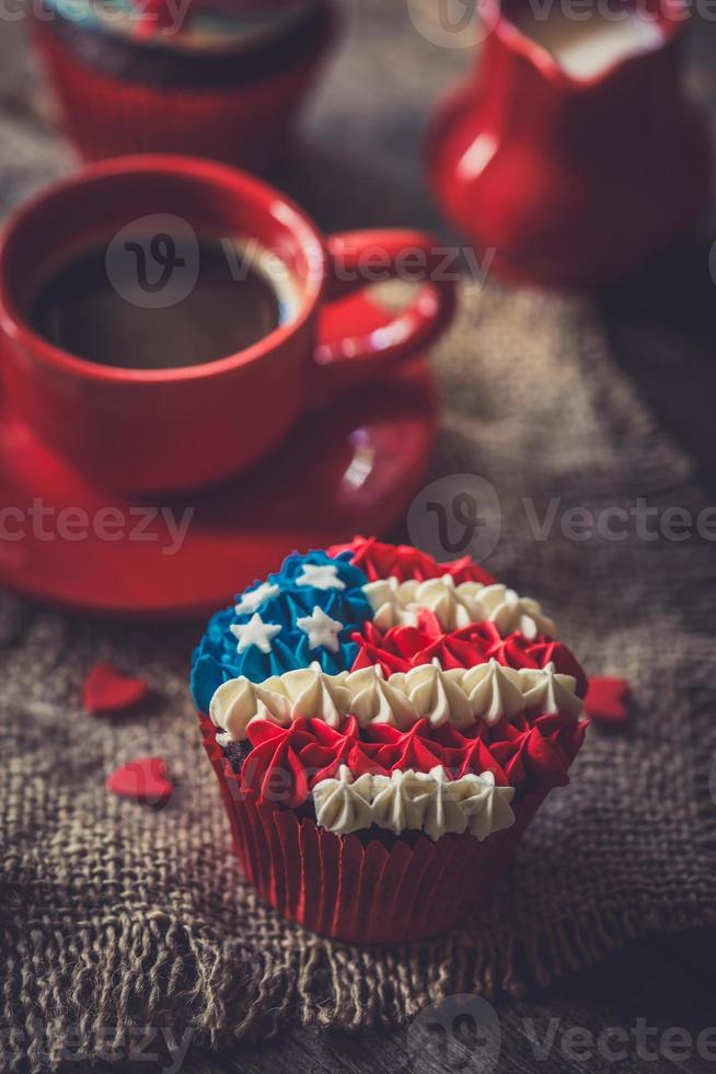 muffin met Amerikaans vlag foto
