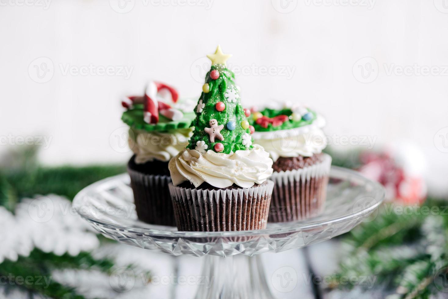 zoet Kerstmis kop cakes foto