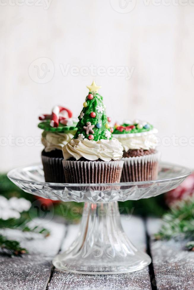 kerst cup cakes foto