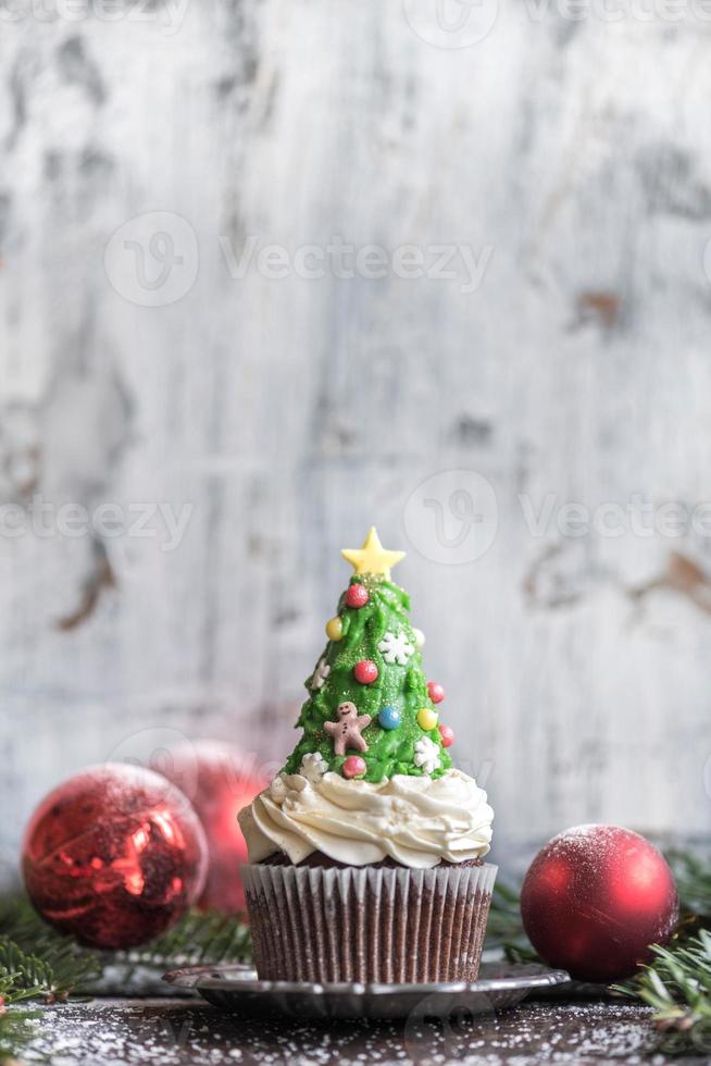 Kerstmis boom kop taart foto