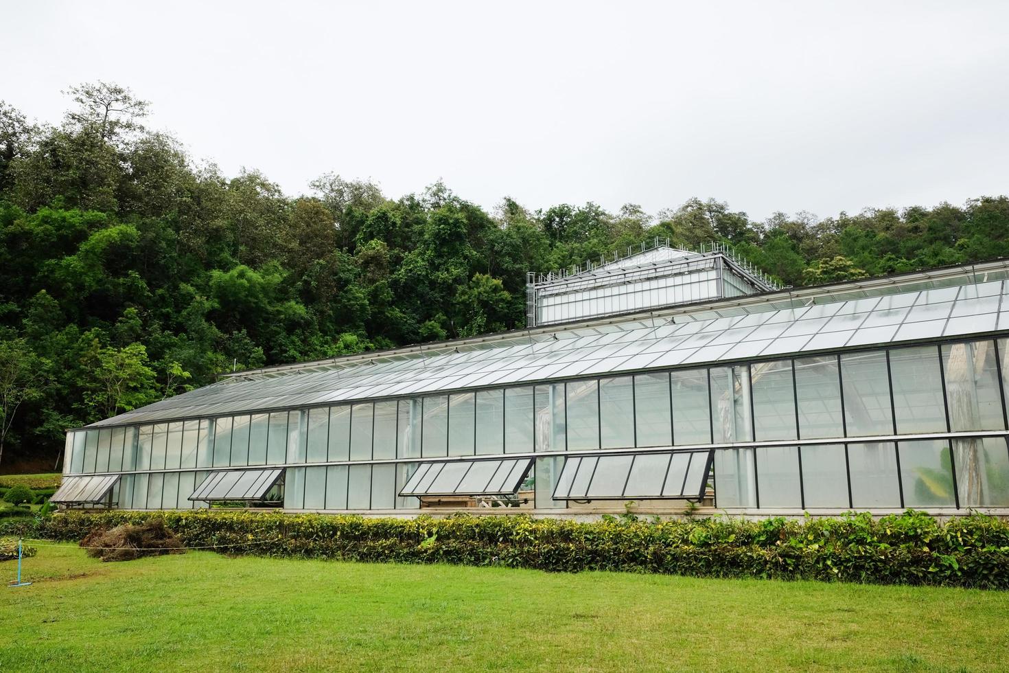 kas en serre Bij koningin sirikit botanisch tuin en arboretum, klimmer spoor voor studie over divers fabriek soorten. foto