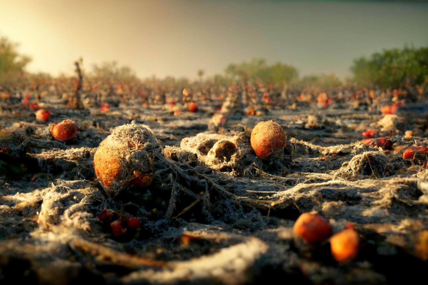 veld- vol van pompoenen gedekt in vorst. generatief ai. foto