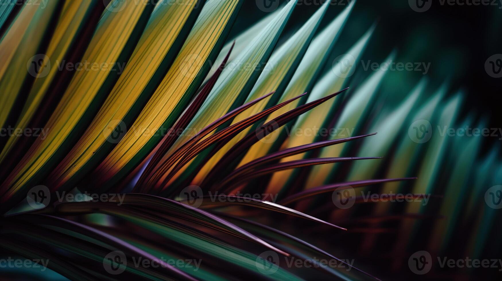 palmen in detail, een detailopname van weelderig groen gebladerte. generatief ai foto