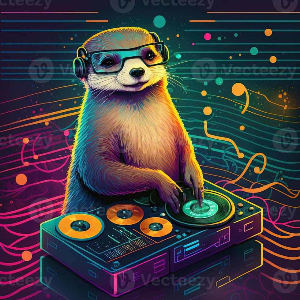 Otter dj Aan partij generatief ai. niet gebaseerd Aan ieder feitelijk tafereel foto