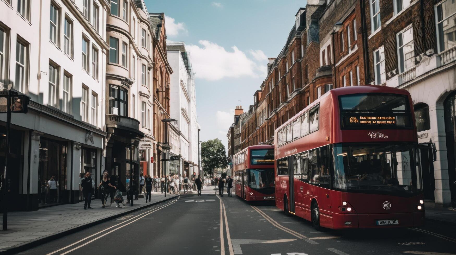 Londen straat achtergrond. illustratie ai generatief foto