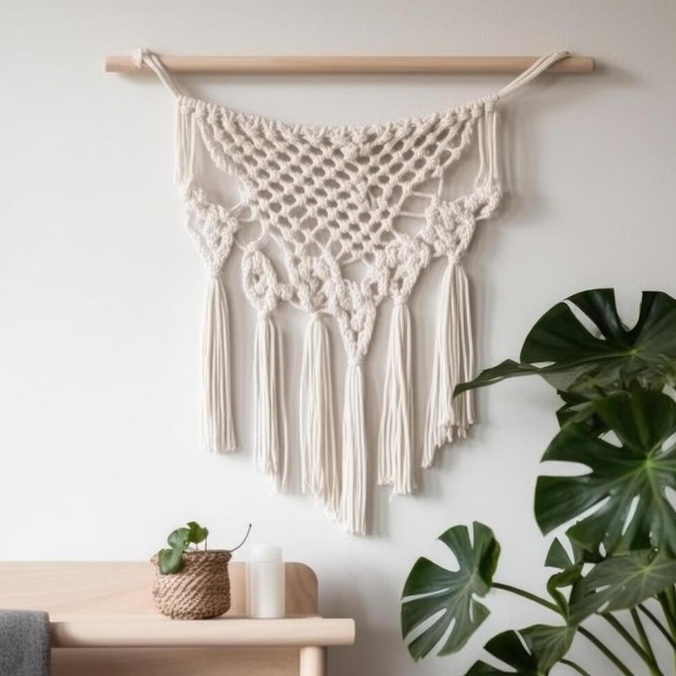 handgemaakt macrame ontwerp. illustratie ai generatief foto