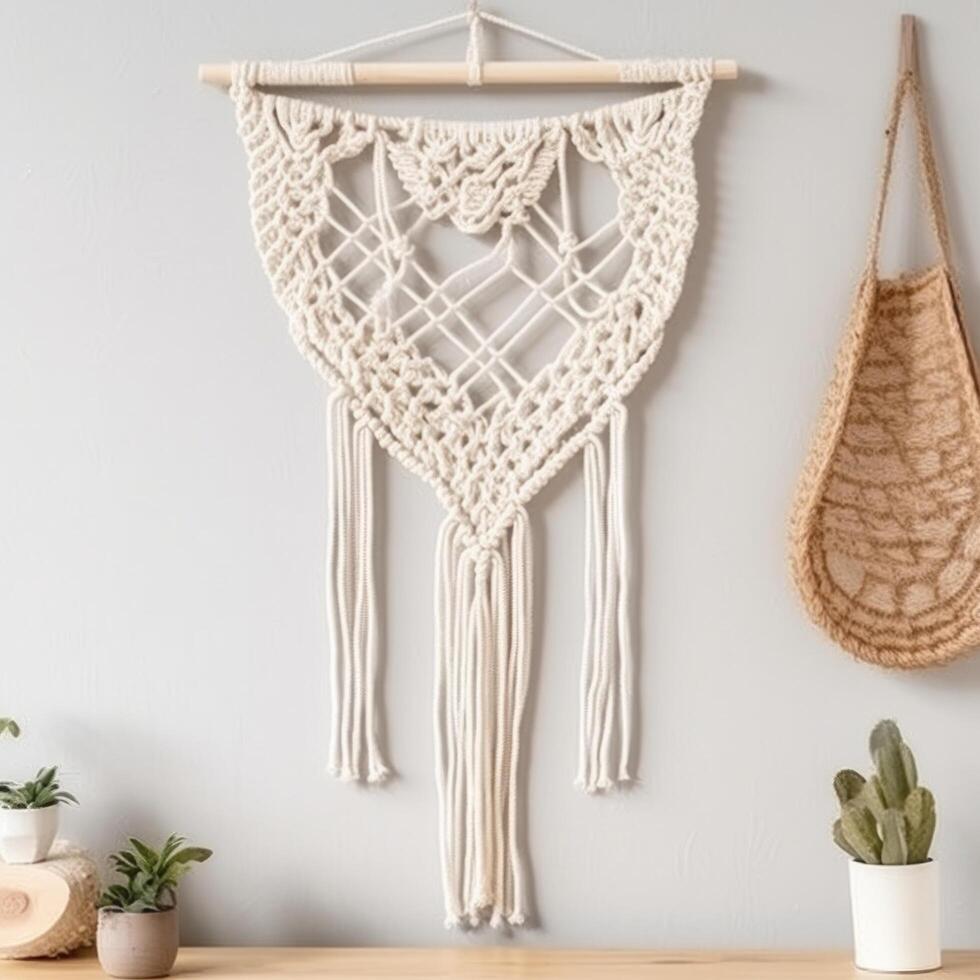 handgemaakt macrame ontwerp. illustratie ai generatief foto