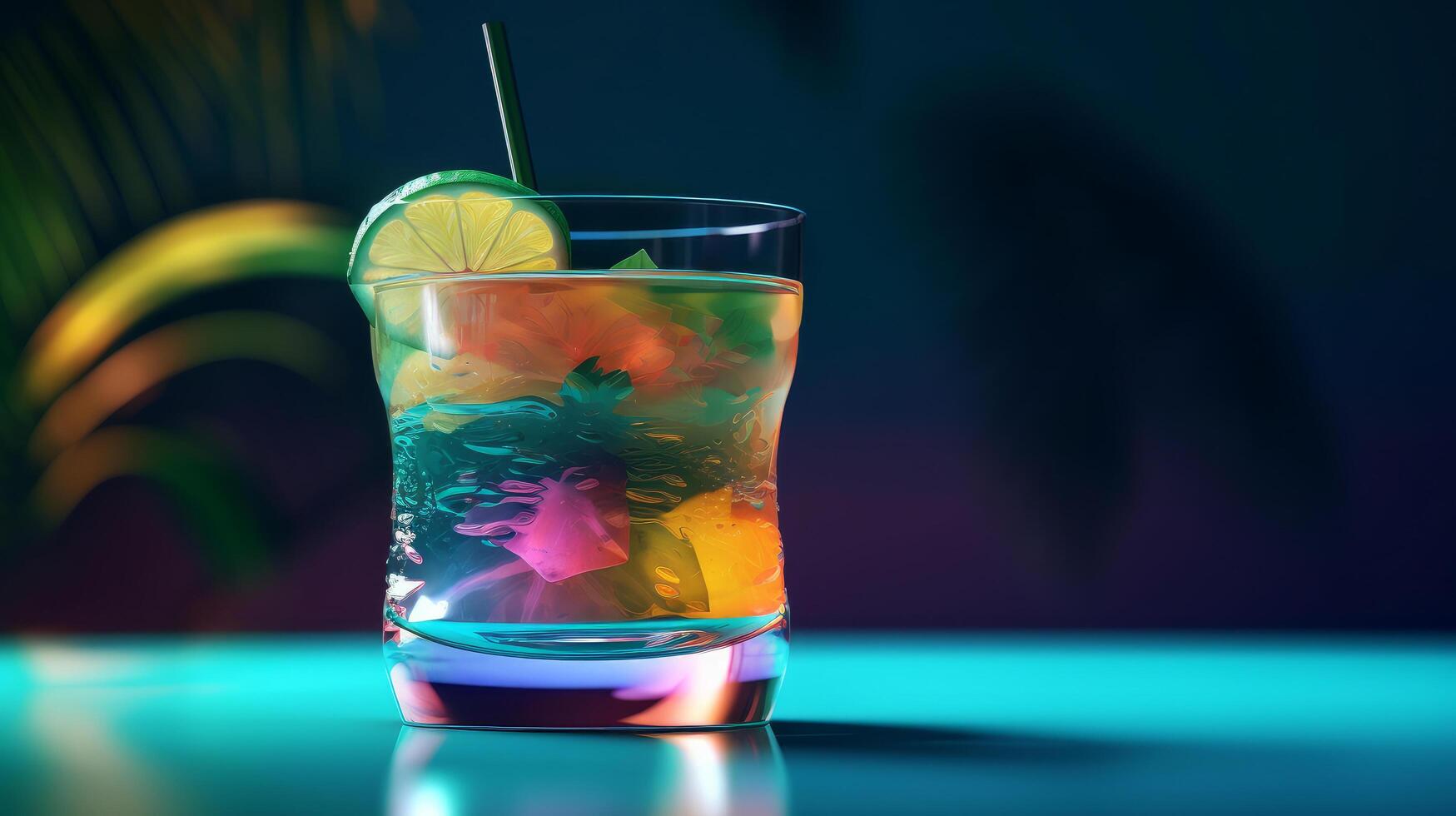 zomer levendig achtergrond met cocktail. illustratie ai generatief foto