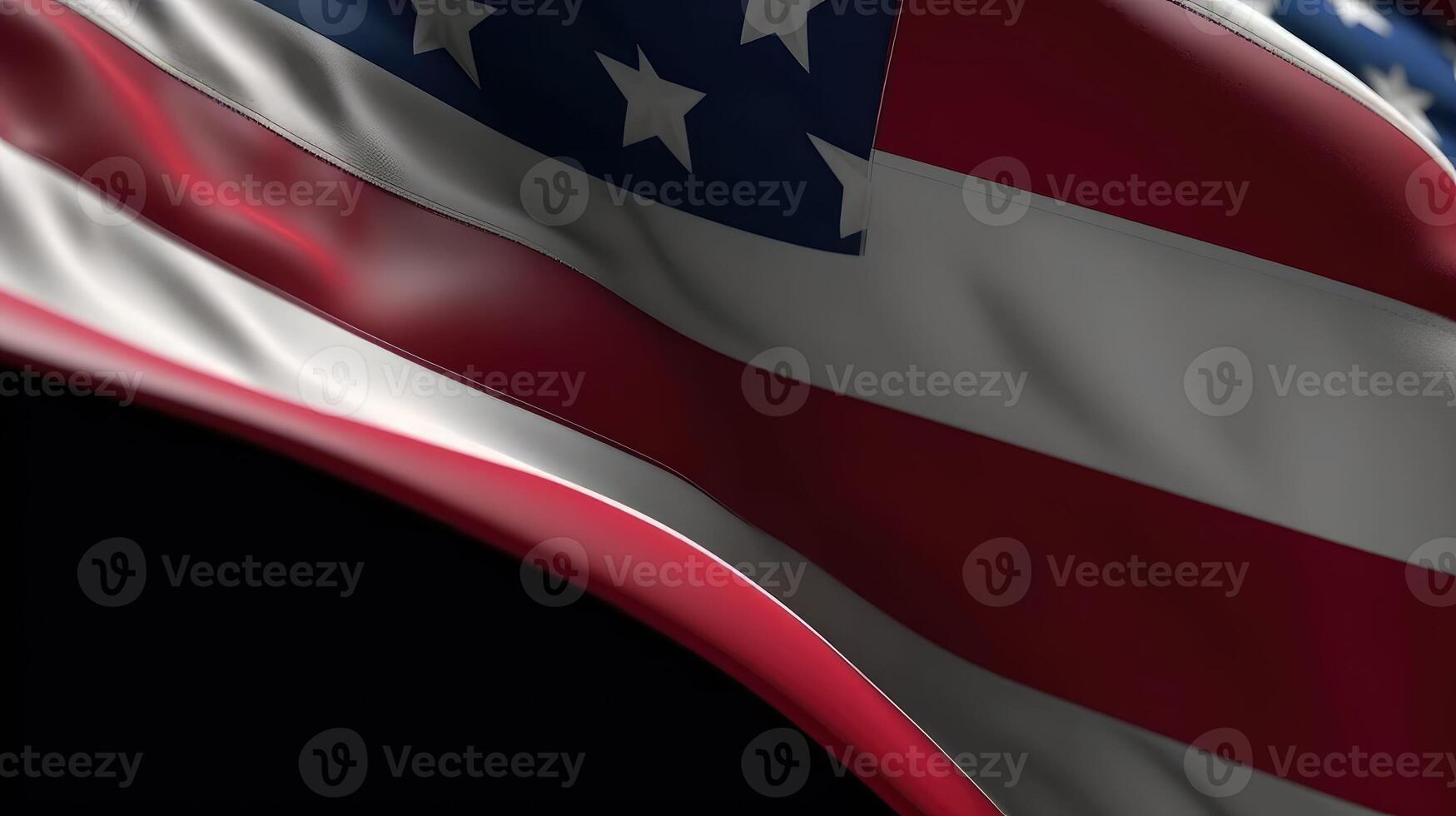 Amerikaans vlag Golf dichtbij omhoog voor gedenkteken dag of 4e van juli.. gemaakt met generatief ai foto