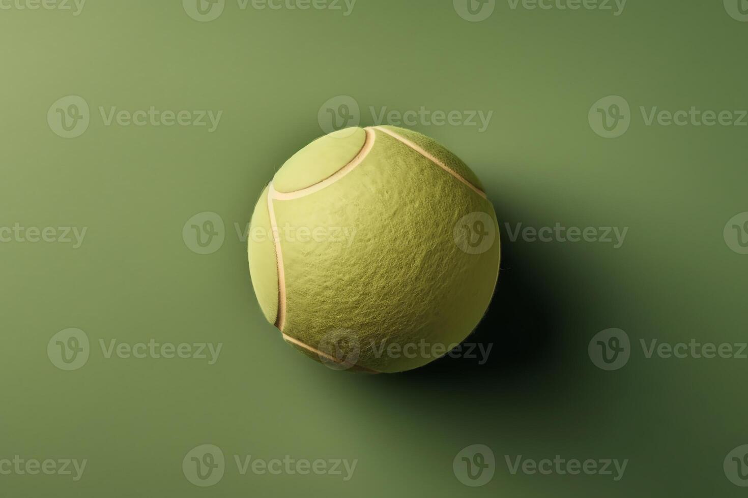 top visie van blanco groen tennis bal model. ai gegenereerd foto