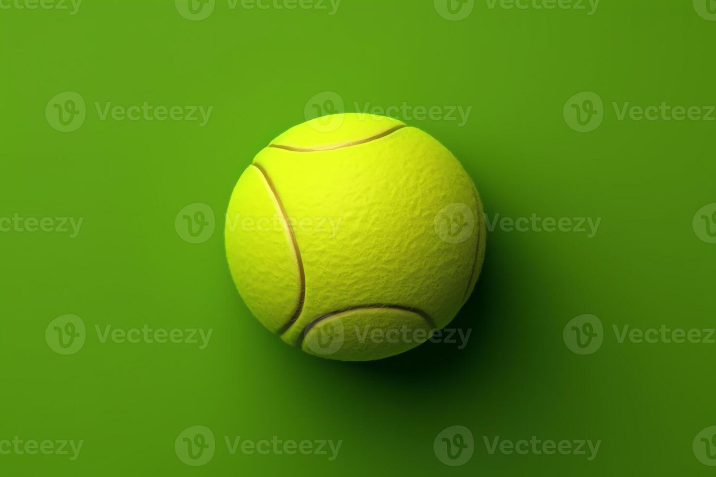 top visie van blanco groen tennis bal model. ai gegenereerd foto
