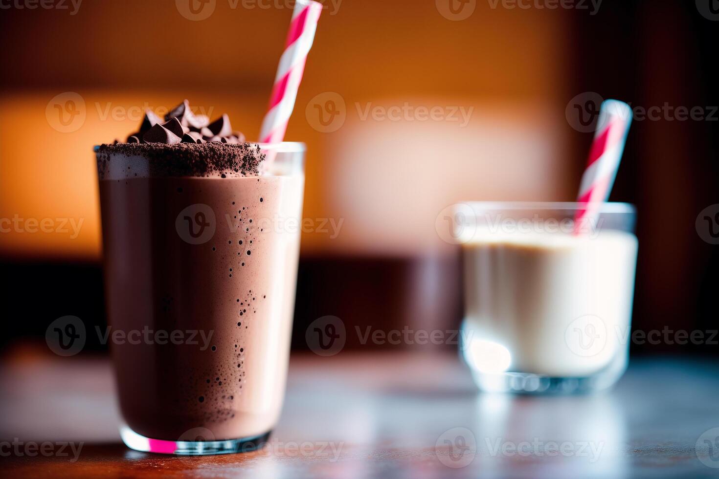 een glas van milkshake met geslagen room en bramen.aardbei milkshake, framboos milkshake. generatief ai foto