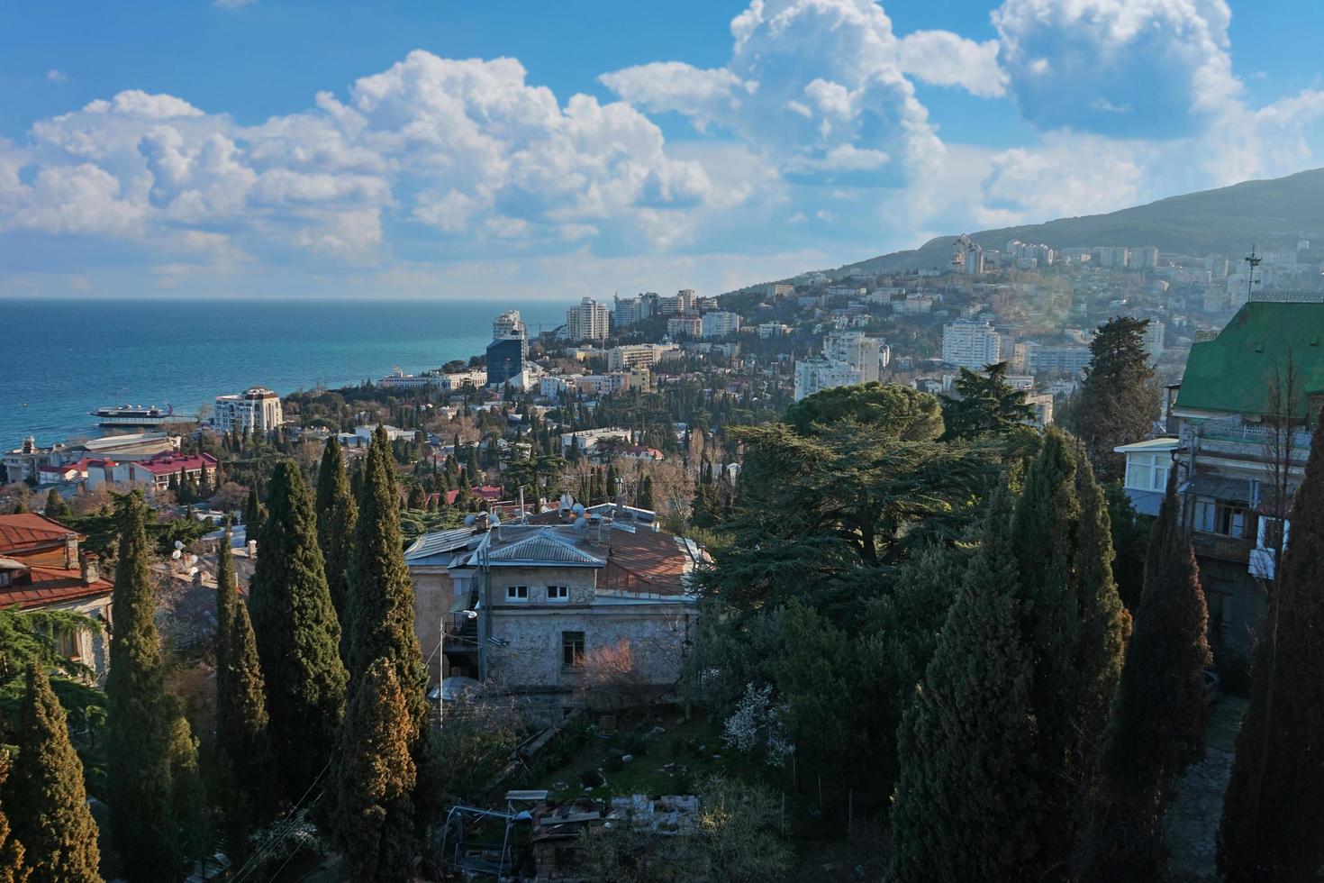 Yalta, de Krim. Stedelijk landschap foto