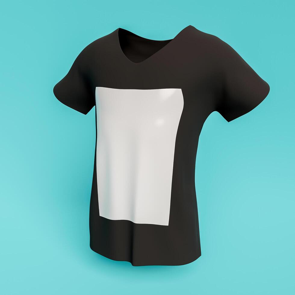 mockup van t-shirt met een wit vierkant in het midden voor ontwerpmonster foto