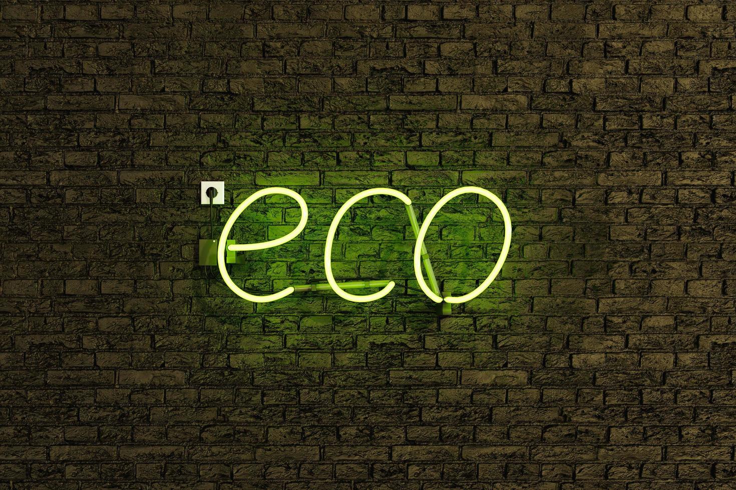 neonlampteken met het woord eco foto