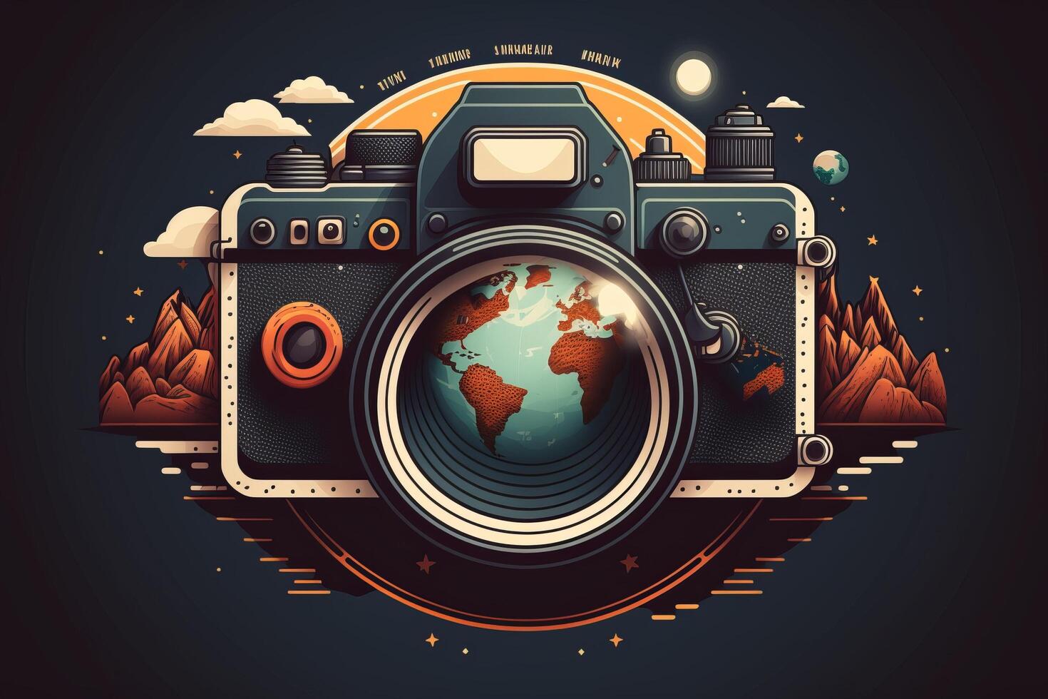 wereld fotografie dag illustratie Mens en vrouw fotografen, camera, augustus 19e, generatief ai foto