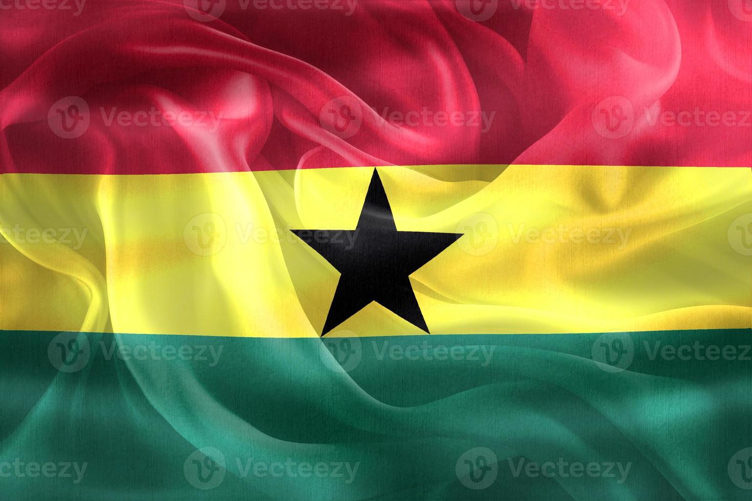 vlag van ghana - realistische wapperende stoffen vlag foto