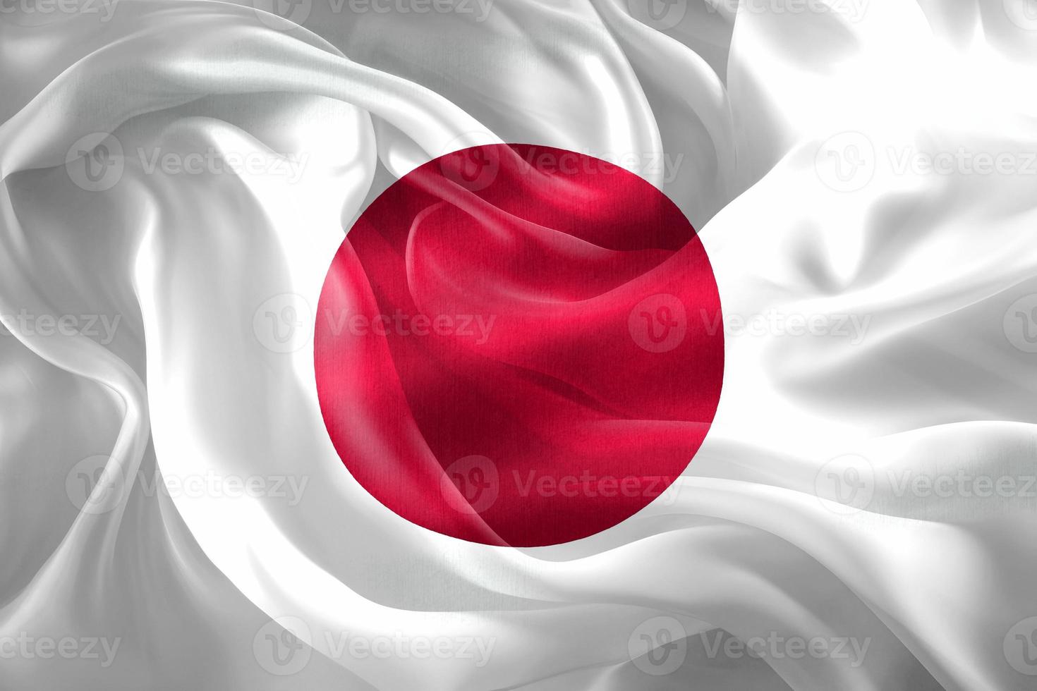 3D-illustratie van een vlag van japan - realistische wapperende stoffen vlag foto