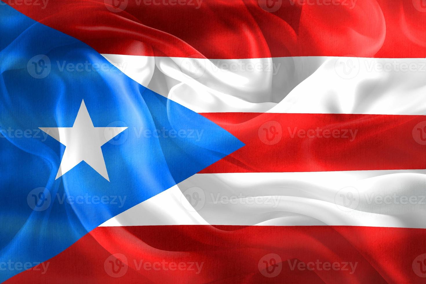 3D-illustratie van een vlag van Puerto Rico - realistische wapperende stoffen vlag foto