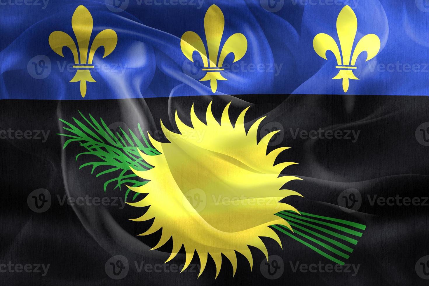 vlag van guadeloupe - realistische wapperende stoffen vlag foto