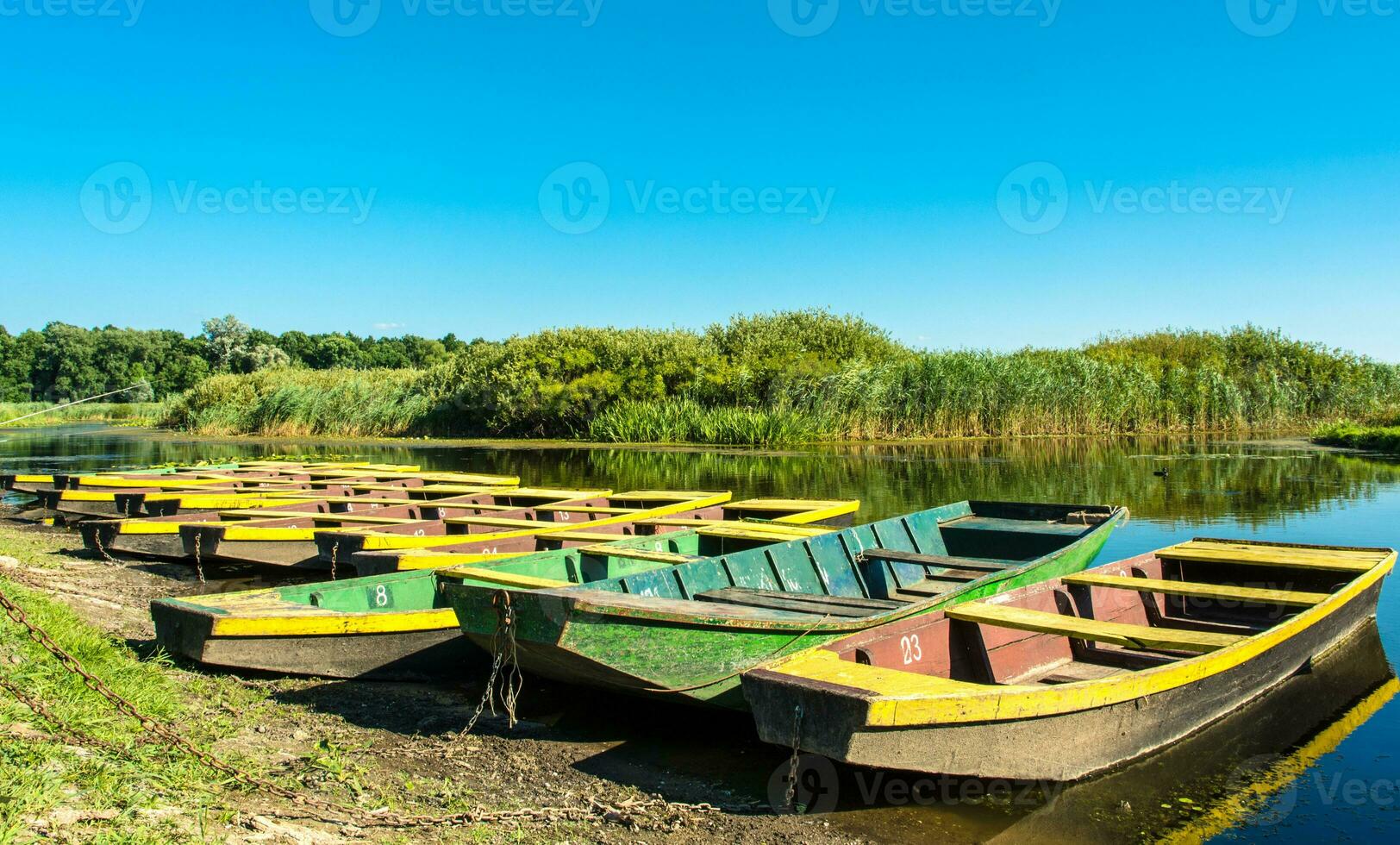 moeras boten Aan de rivier- foto