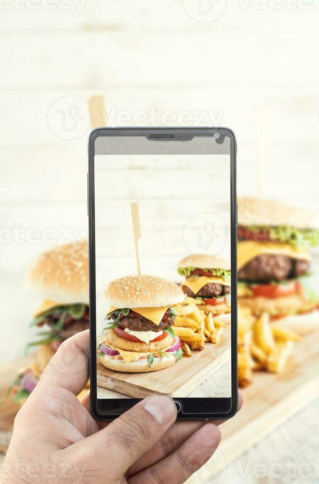 hamburger fotograferen concept foto