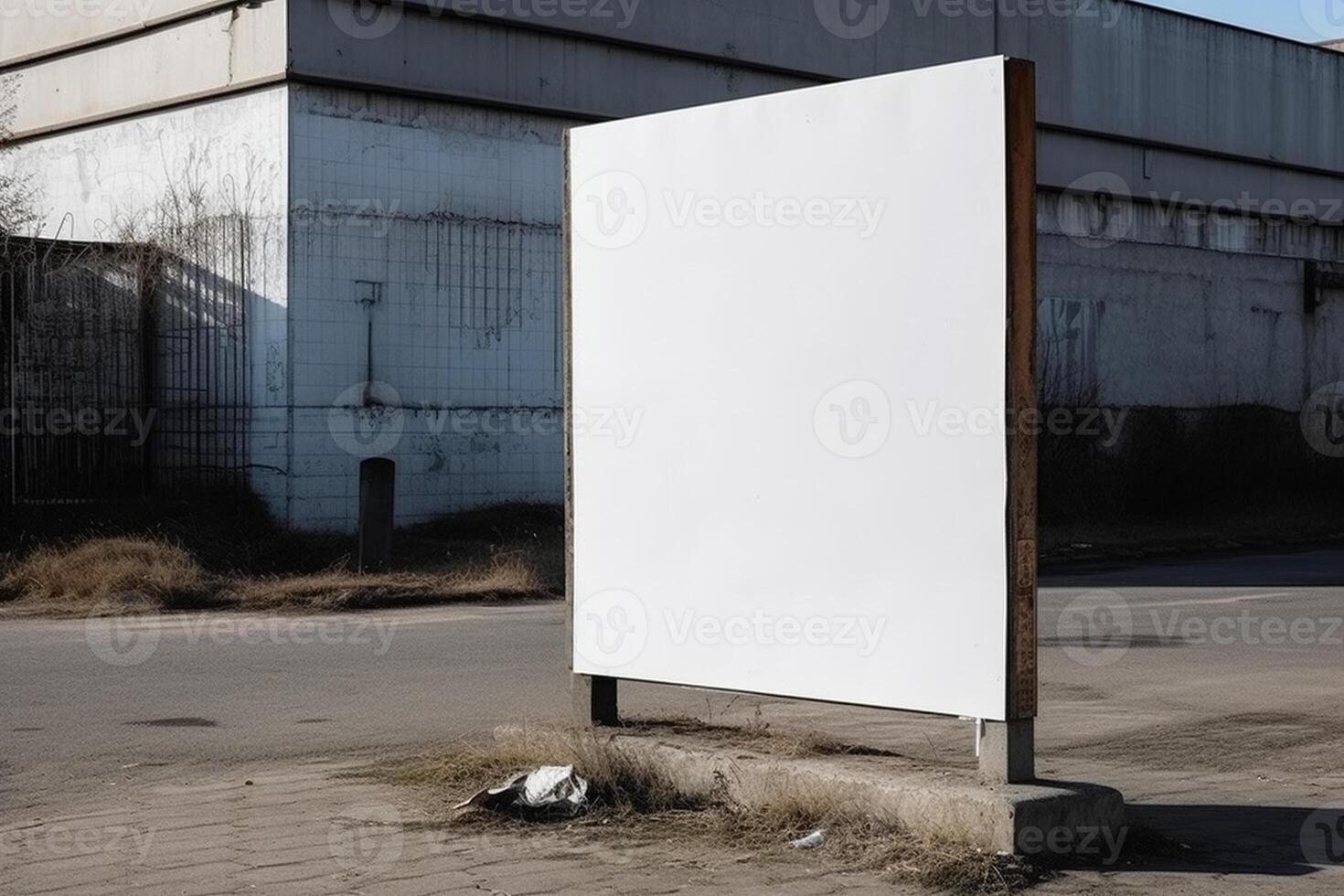 ai generatief een blanco wit teken bord mockup geïsoleerd buiten foto