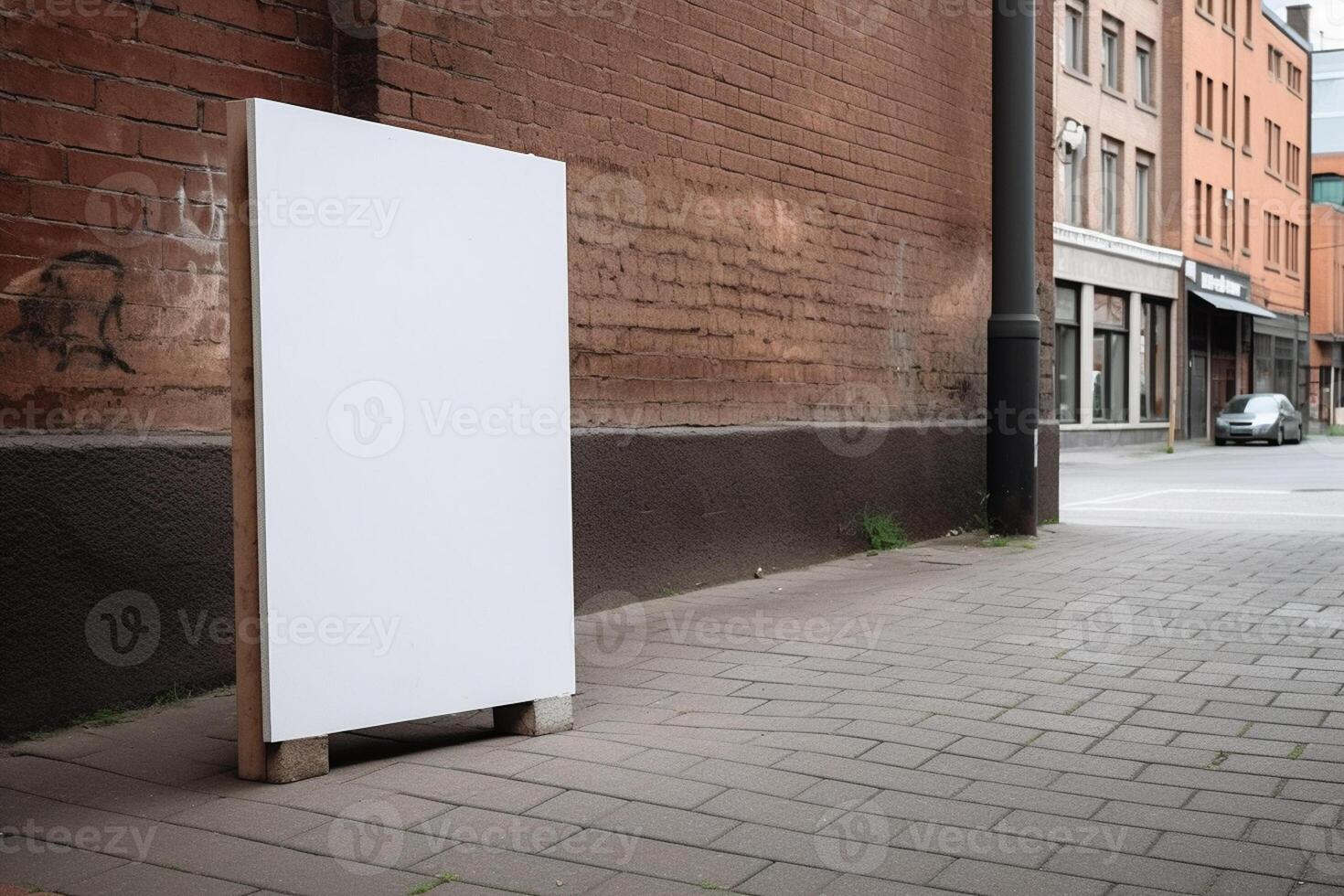 ai generatief een blanco wit teken bord mockup geïsoleerd buiten foto