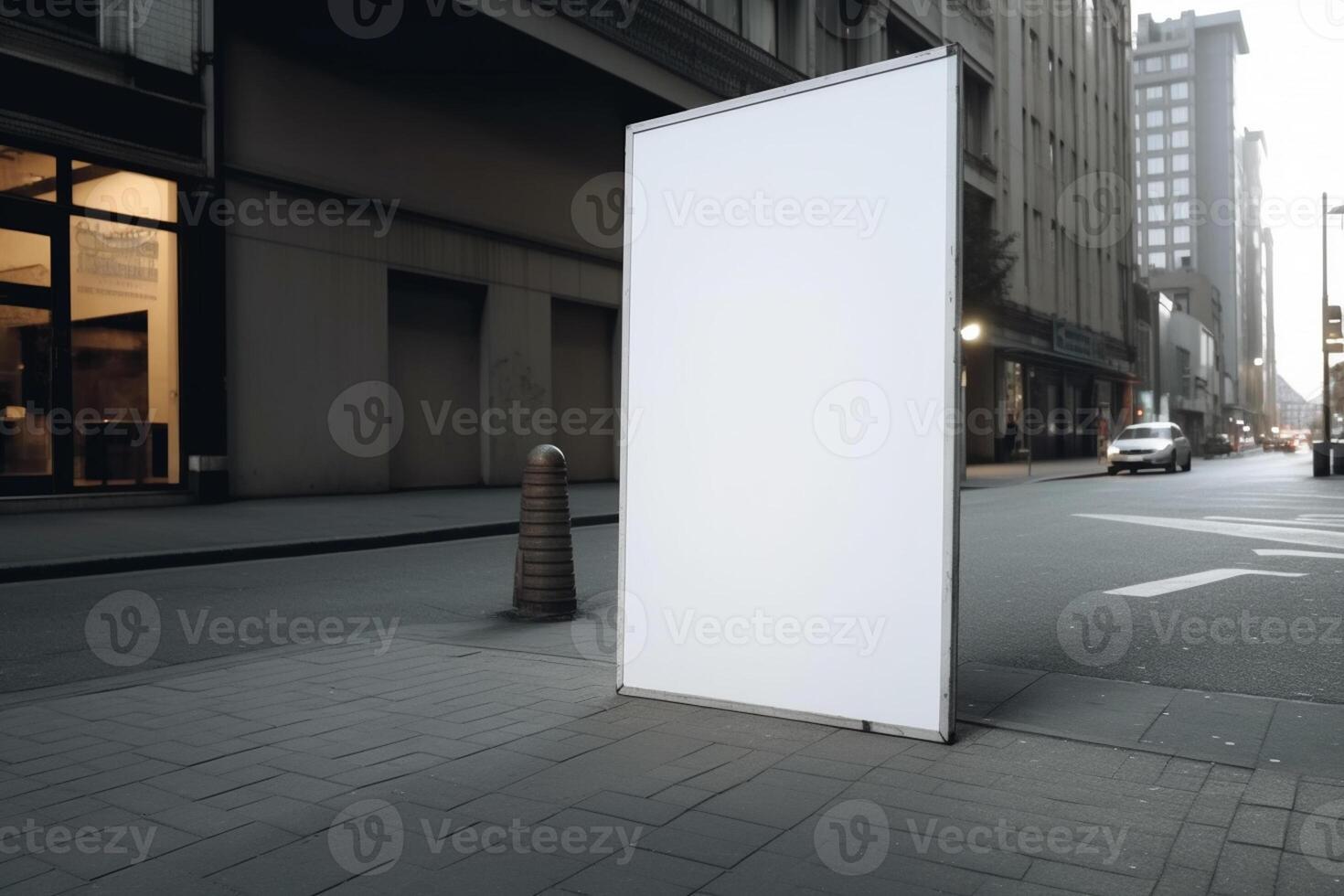 ai generatief een blanco wit teken bord mockup geïsoleerd buiten foto