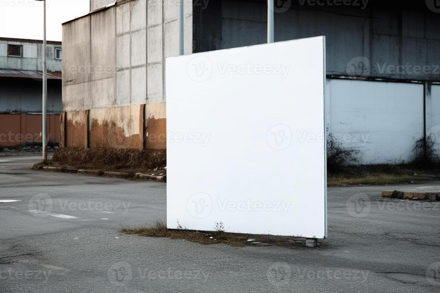 ai generatief een blanco wit teken bord mockup geïsoleerd buiten foto