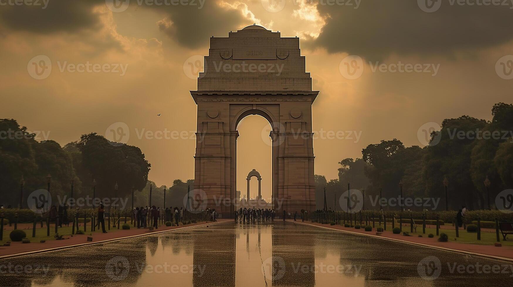 Indië poort Delhi, generatief ai foto