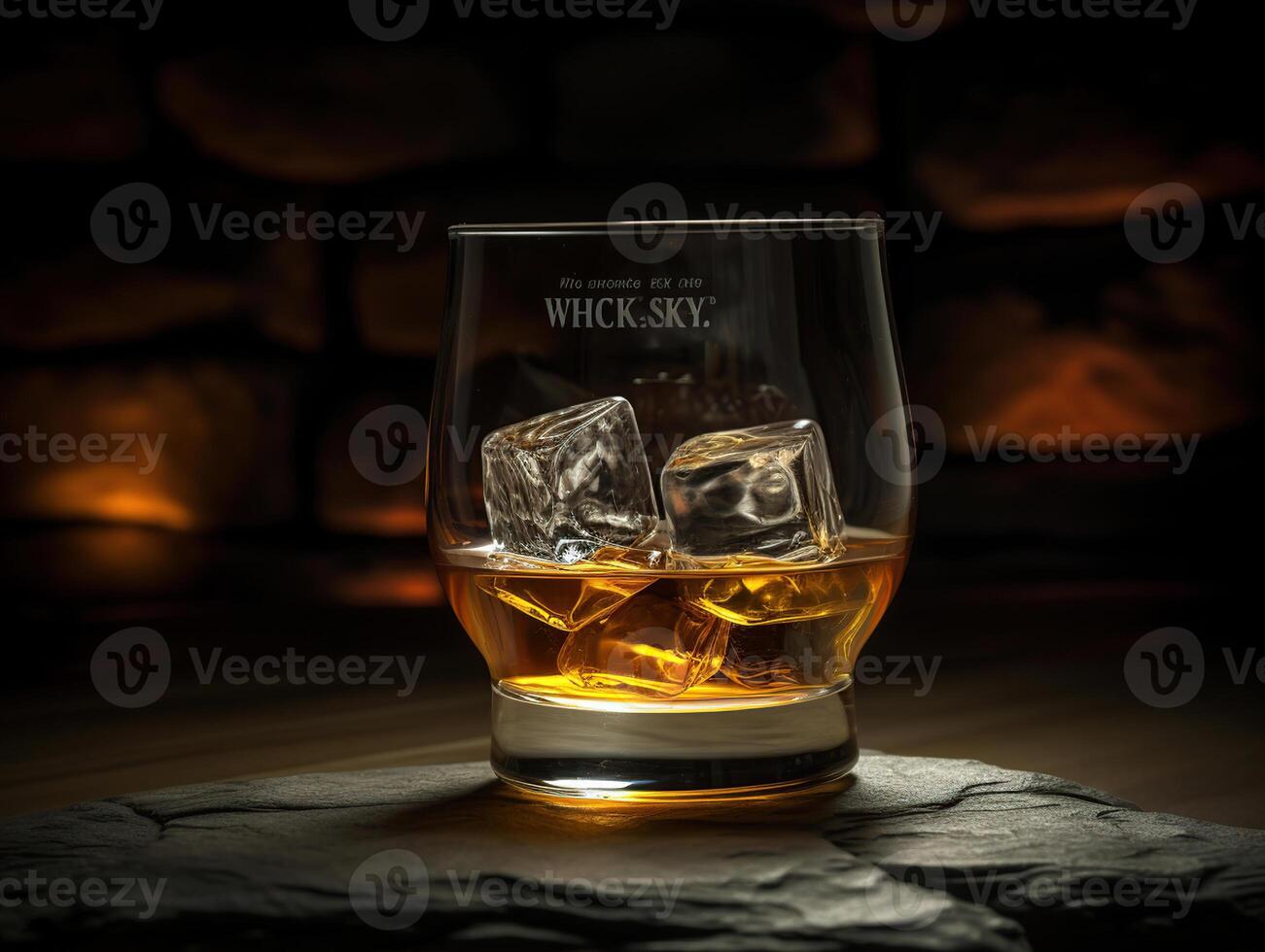 whisky Aan de rotsen fotografie, generatief ai foto