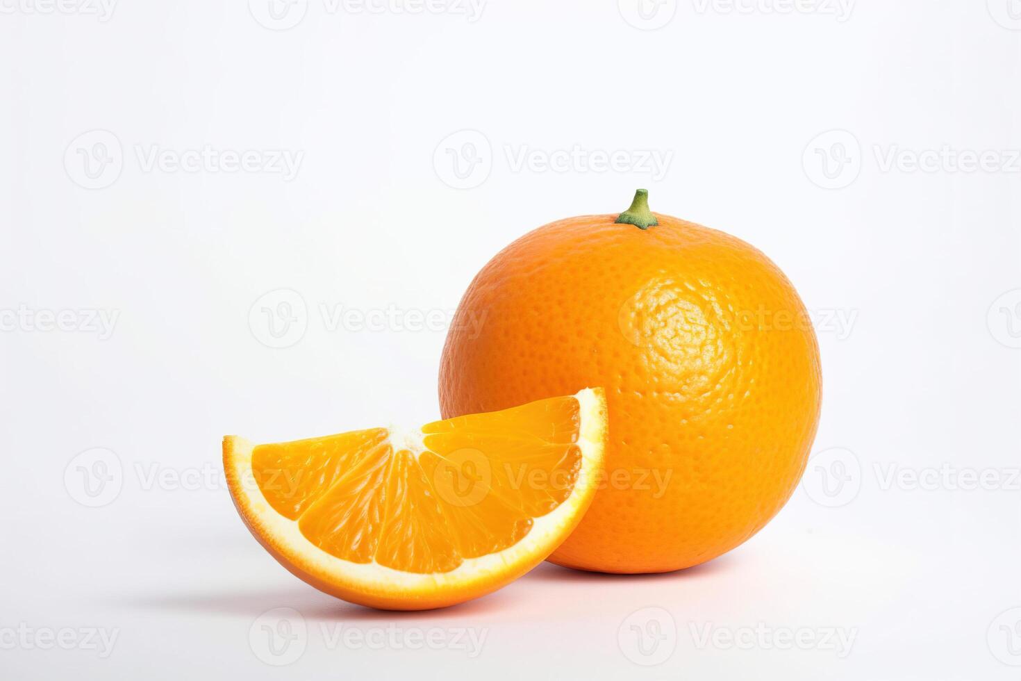 vers geheel en gesneden sinaasappels geïsoleerd Aan wit achtergrond. ai gegenereerd foto