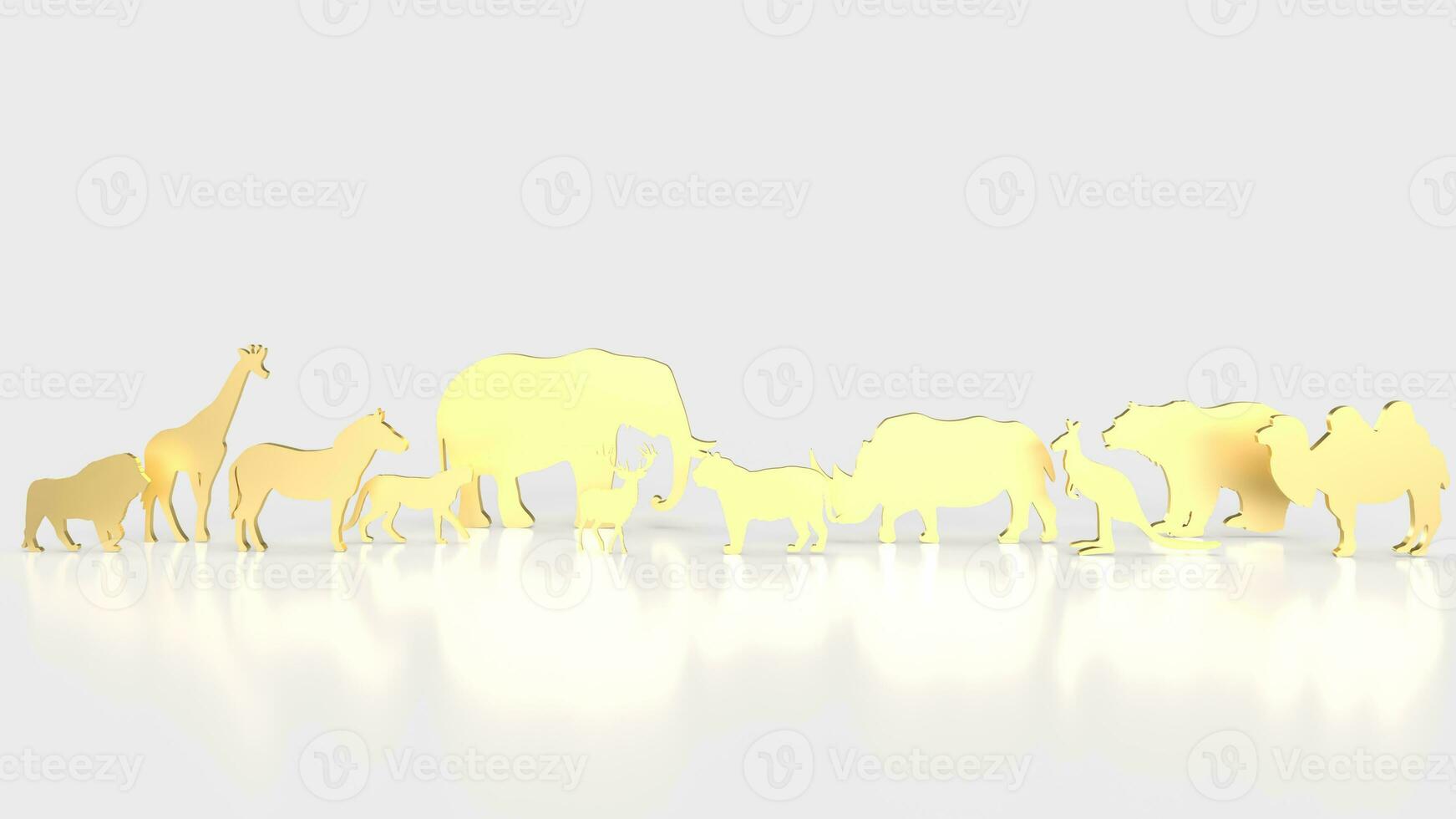 de goud dier bord voor wild leven soorten 3d renderen foto