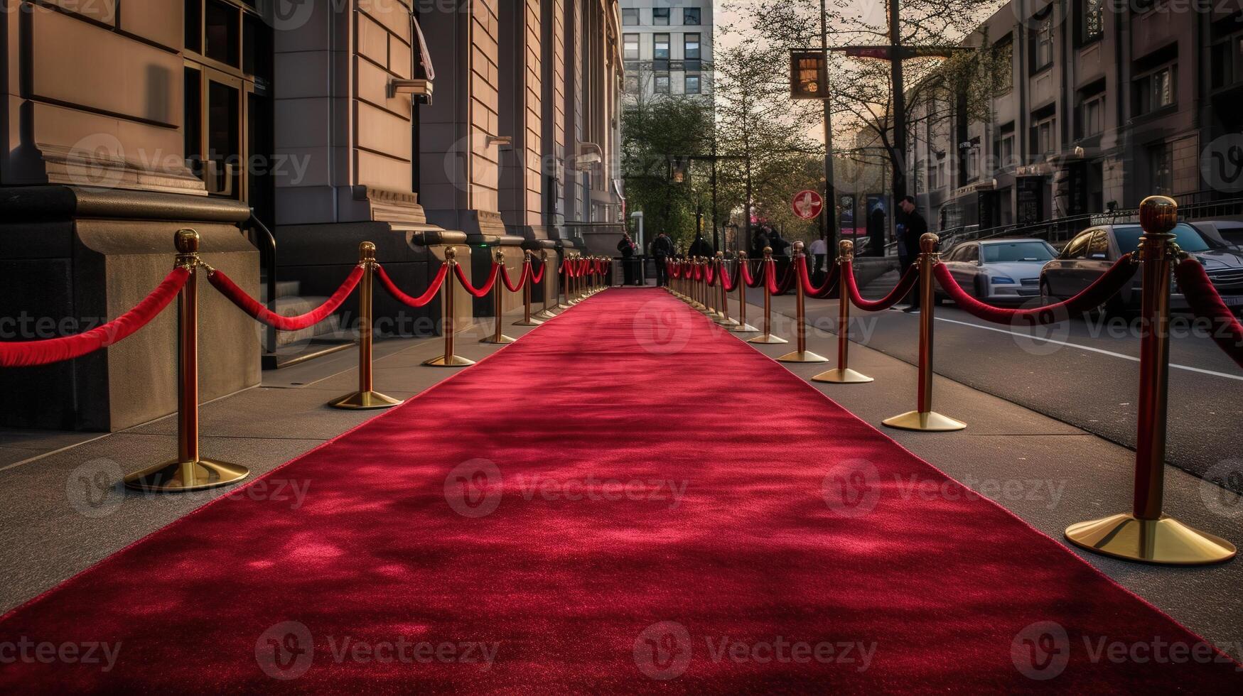 de glitter en aantrekkingskracht van de rood tapijt Bij een prijzen ceremonie. generatief ai foto