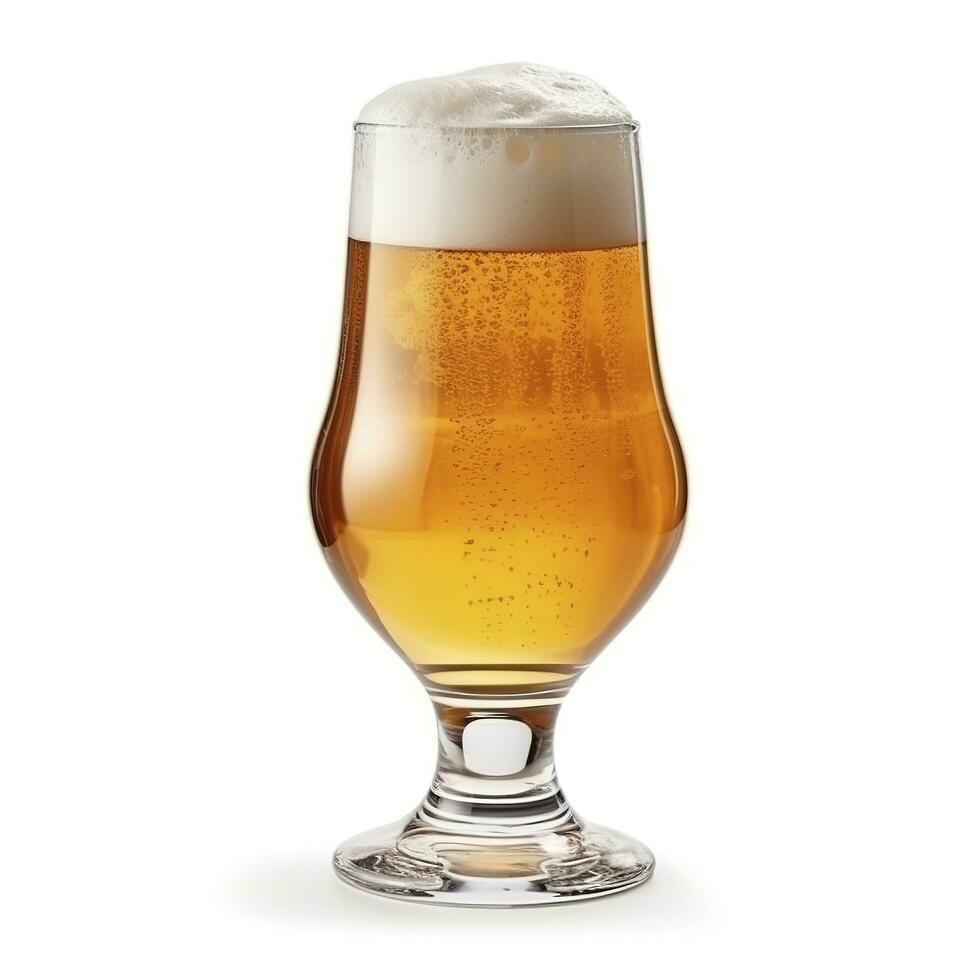 glas van bier geïsoleerd Aan wit achtergrond, genereren ai foto