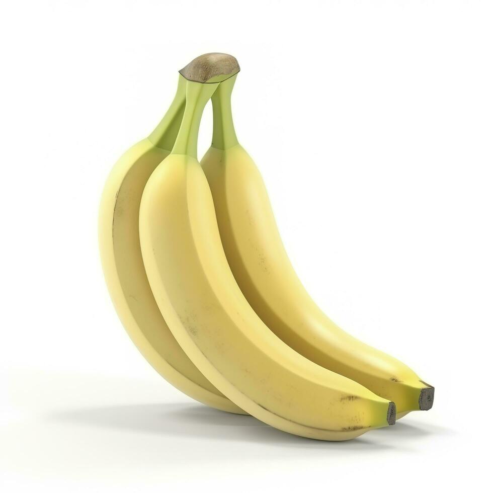 banaan geïsoleerd Aan wit achtergrond met knipsel pad, genereren ai foto
