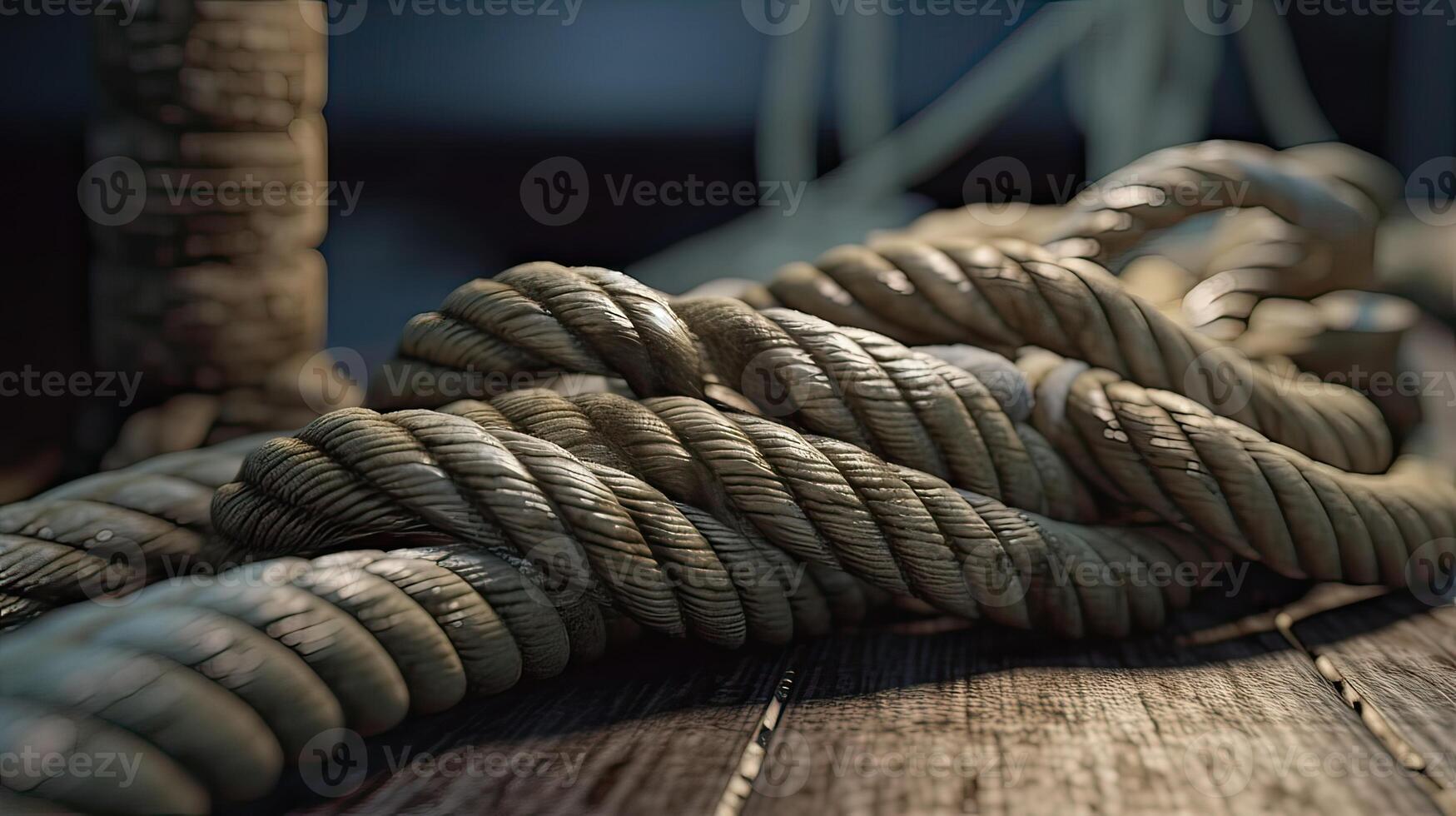 touwen van een oud het zeilen schip gorch gek. generatief ai. foto