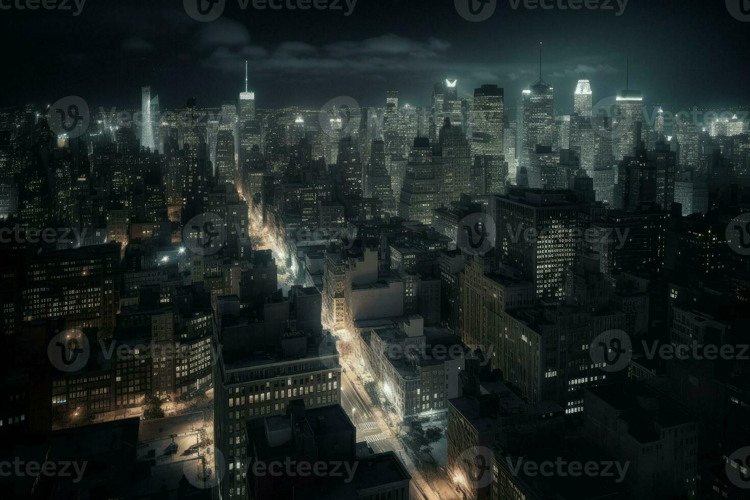 stad nacht landschap. genereren ai foto