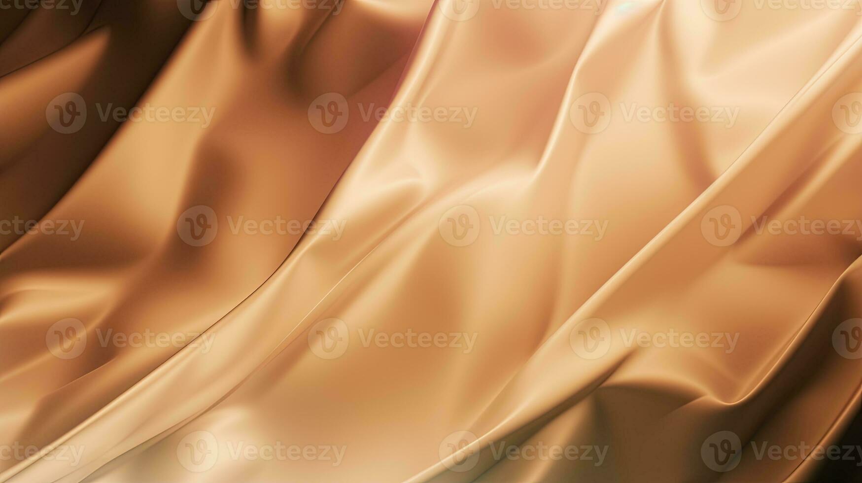 goud satijn kleding stof structuur achtergrond. detailopname van golfde gouden zijde kleding stof. 3d geven illustratie foto