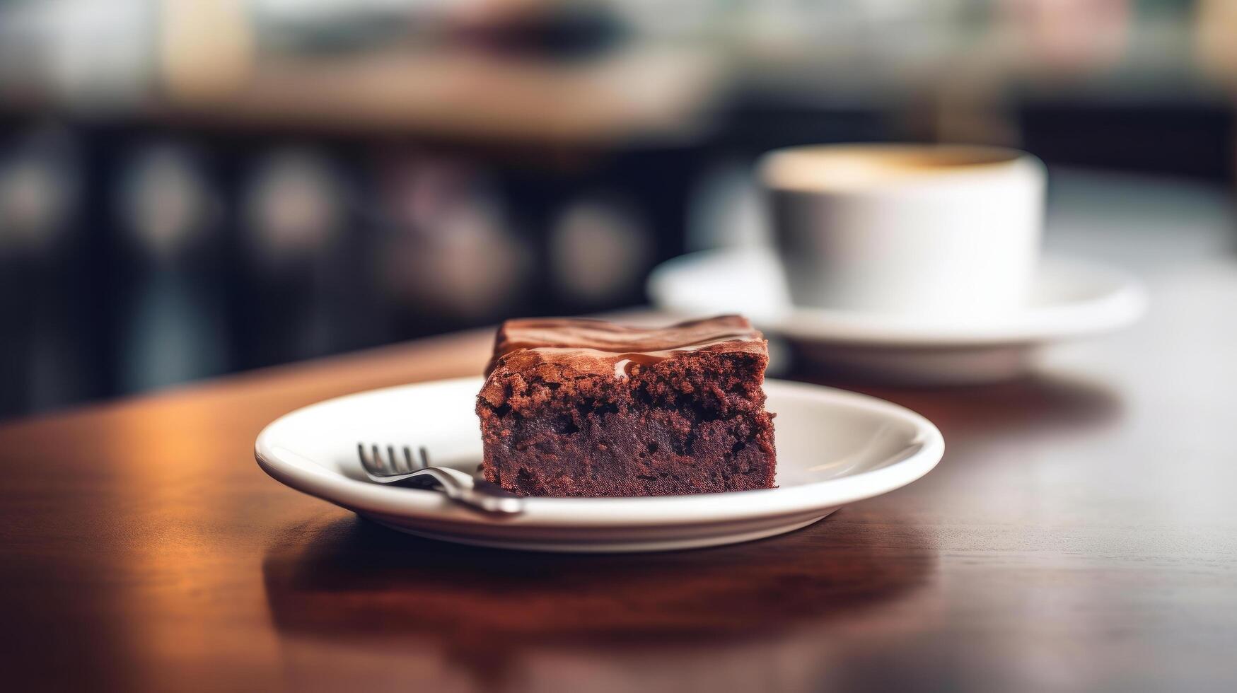 brownie en koffie. illustratie ai generatief foto