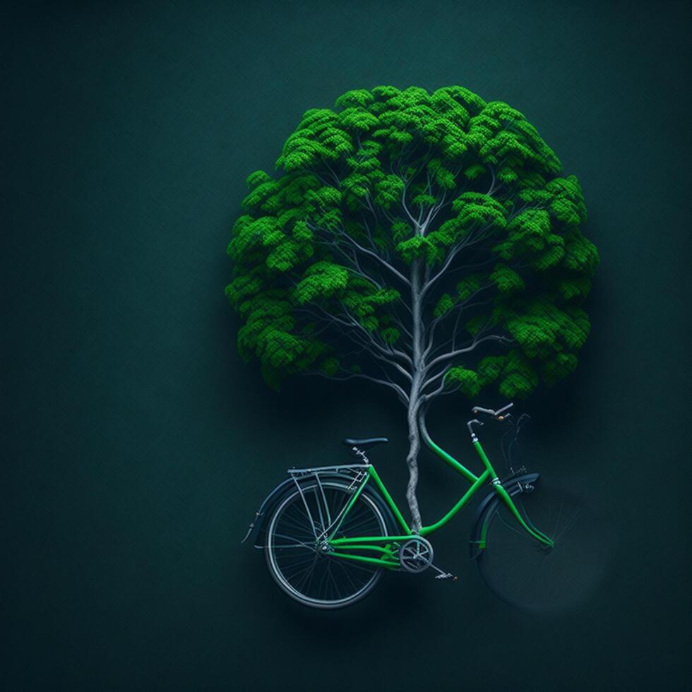 wereld fiets dag eco groen vervoer concept ai gegenereerd foto