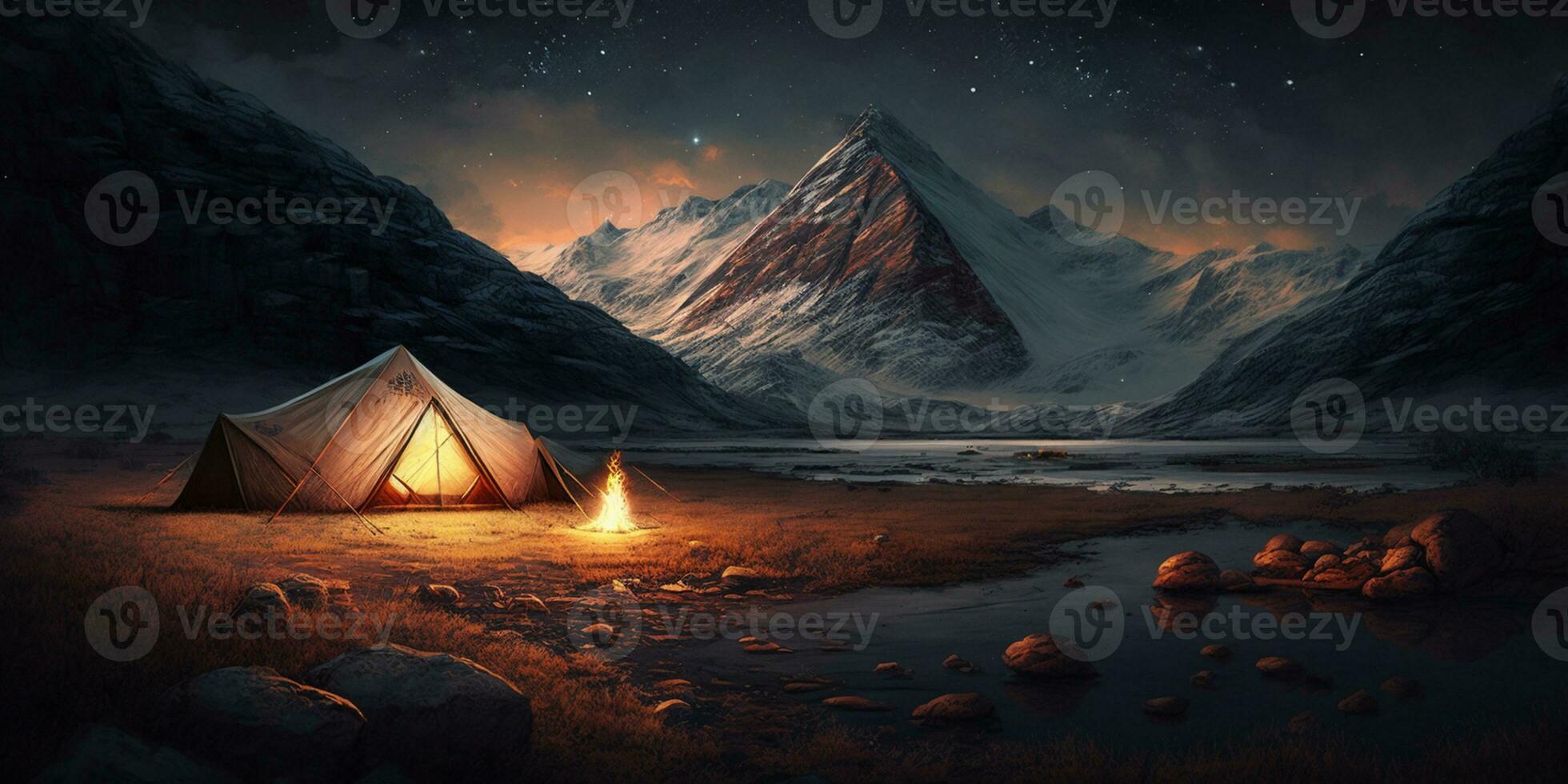 camping in bergen ai gegenereerd foto