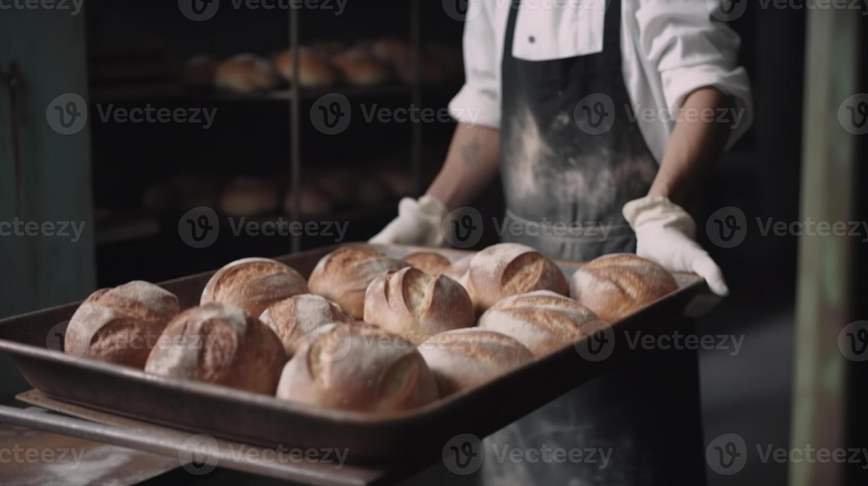 generatief ai, handen van bakker in restaurant of huis keuken, bereidt zich voor ecologisch natuurlijk gebakjes foto