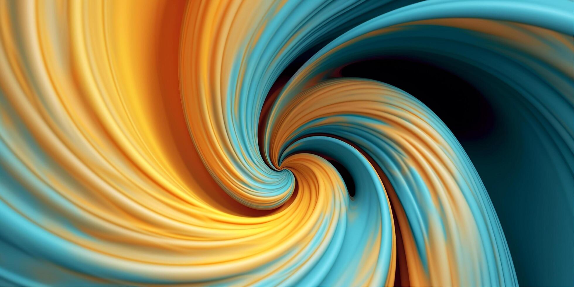 abstract achtergrond van spiraal golven gouden helder kleuren en overlappend. gemaakt door generatief ai foto