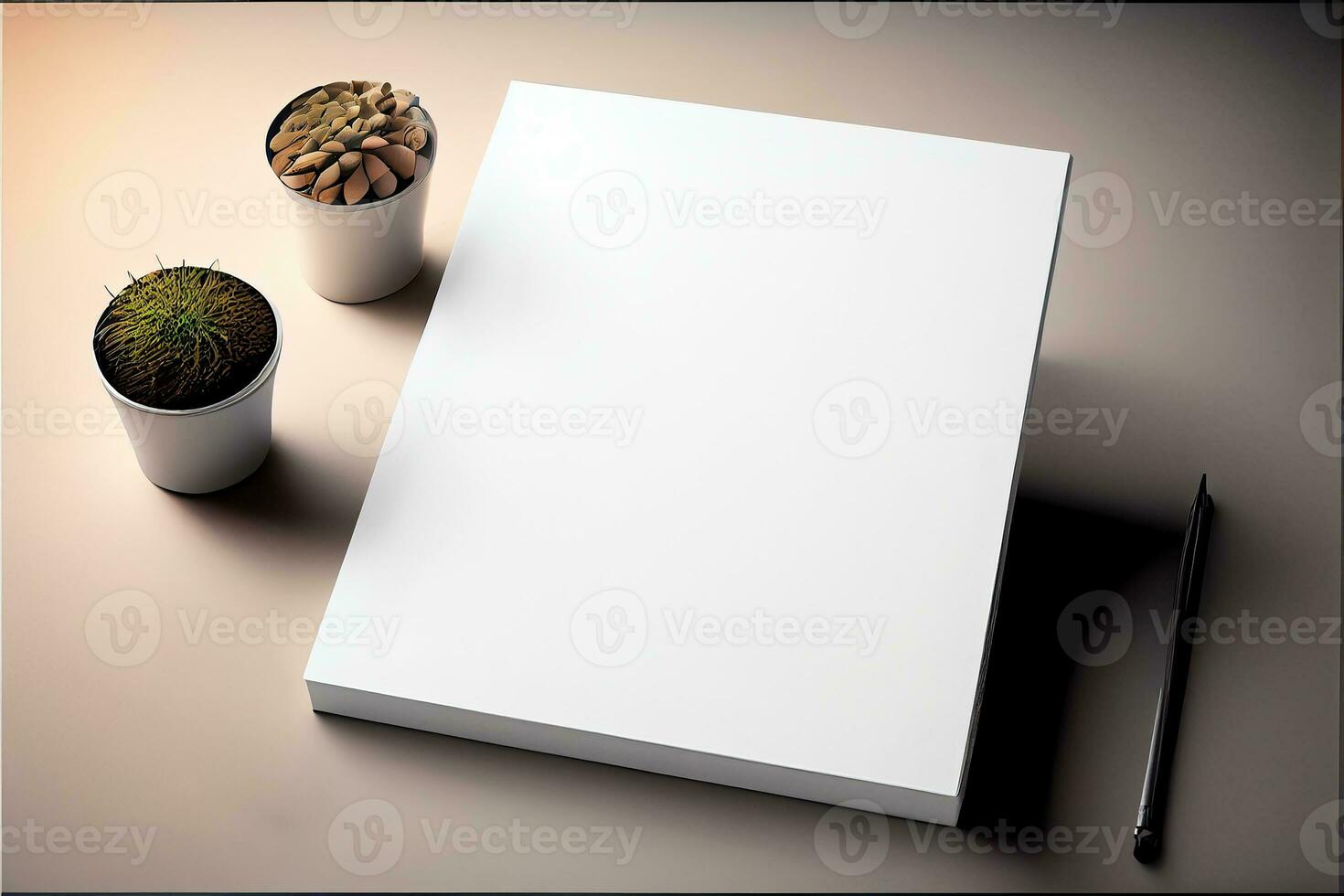 boek Hoes blanco wit verticaal ontwerp sjabloon Aan een tafel, kamer interieur foto