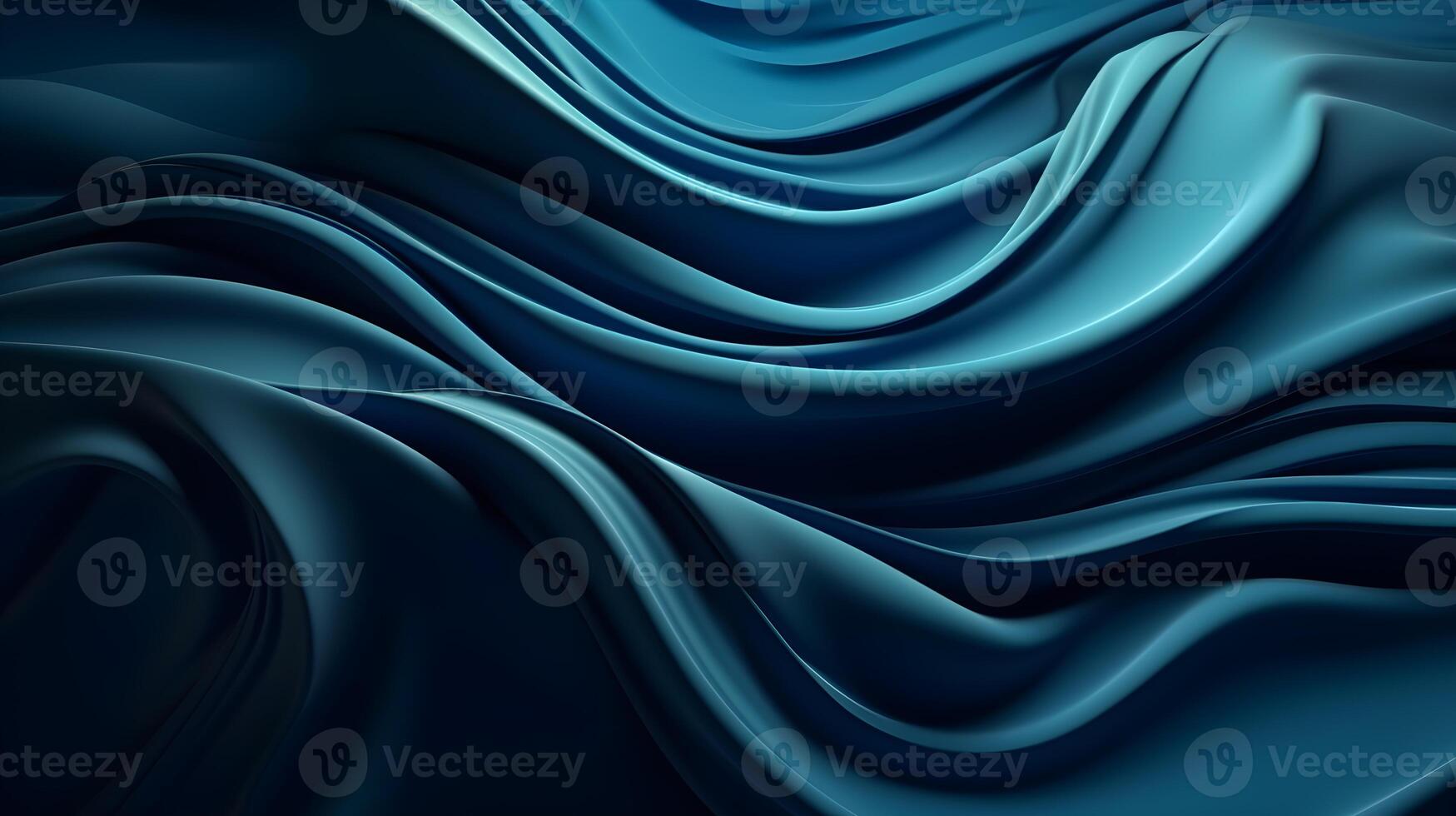 abstract achtergrond met 3d blauw helling zijde kleding stof ,generatief ai foto